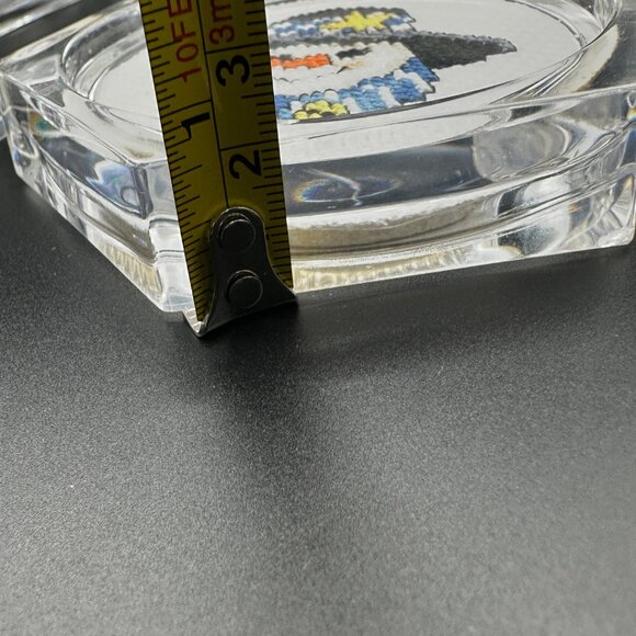 4 Acrylic Handmade Cross Stitch Snowman 4” Coasters Cork Bottom Winter Holiday - Picture 8 of 8